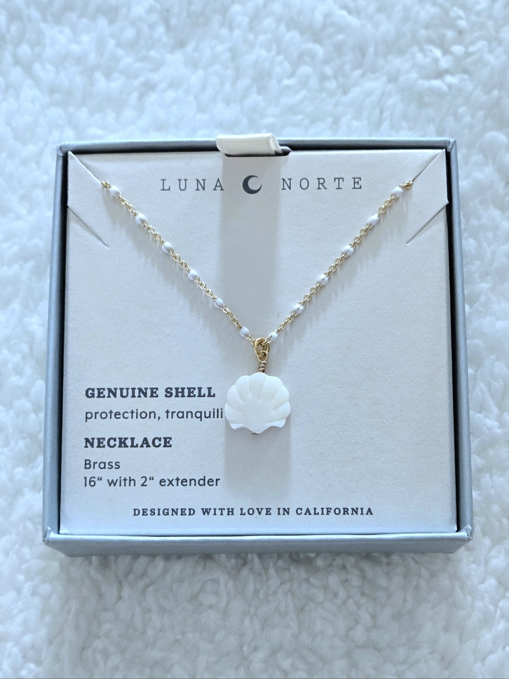 ✨️HP✨️ Luna🌙 Norte Mother of Pearl Clam Shell🐚 Pendant Necklace - NIB - Picture 16 of 16